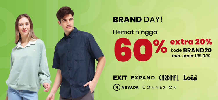 Brand Day! Hemat Hingga 60% Extra 20%